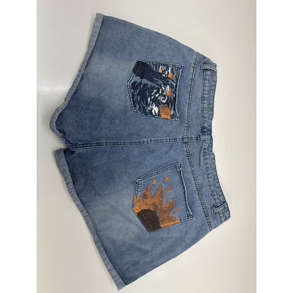 Womens Shein Curve Denim Painted Pocket Shorts Size 3XL - Picture 5 of 11